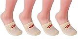 Mocsocs 4-pack Toe Topper Breathable No-Show LIGHT Mocha colored Half Socks (One Size)