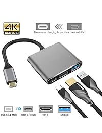 Aeifond - Adaptador de USB C a HDMI (USB 3.0, USB-C 3.1, para MacBook12, Mac Pro13 15 (2016 2017), Google Chromebook, Note9)