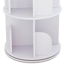 BJTDLLX Rotating Bookshelf, 2 Tiers Freestanding