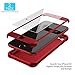 iPhone 8 Case, iPhone 7 Case, with[ Tempered Glass Screen Protector] ORETech 360° Full Body Shockproof Protection Cover Ultra-Thin Hard PC + Soft Rubber Silicone for iPhone 7/8-4.7''- Red