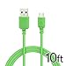 EZOPower Extra Long 10ft Green Micro-USB 2 in1 Sync and Charge USB Data Cable for Samsung, HTC, LG and Other Any Micro USB Powered Device