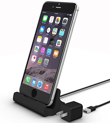 iPhone Charging Dock Kit by La Zuzzi, (Black), Includes Adapter &amp; Lightning Cable, Docking Station For iPhone 7/7 Plus, iPhone 6/6S/6 Plus, iPhone 5/5S, iPod Touch 5, Apple Accessories Collection!
