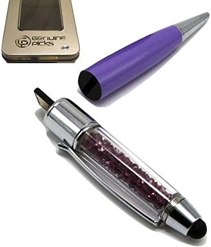 Stylish Crystal Ballpoint with USB Flash Memory. Beautiful Tin Box. Three in one: USB Flash Drive, Ballpoint Pen and Touch Screen Stylus Pen. Great Gift Ideas for All. (16GB, Pruple)