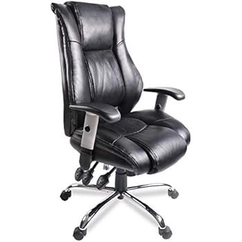 Office Chair Ergonomic Computer Bonded Leather Adjustable Desk Chair Swivel Comfortable Rolling Black
