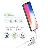 iPhone Adapter and Splitter, [Upgraded] KingYue Lightning to 3.5mm Headphone Jack Audio Adapter for iPhone X 8 7 Plus, Support Mic Call/Listen/Charge/Music Control (Need Bluetooth Connection)