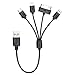 Gempion 4-in-1 Multiple Universal USB Charging Cable with 8-Pin Lighting / 30 Pin / Micro USB Ports - Black