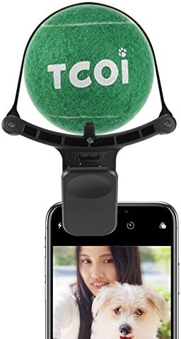 TCOI Dog Selfie Stick With Tennis Balls for Dogs (Green)