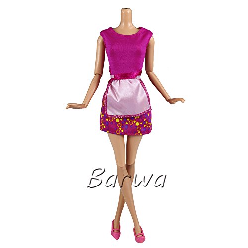 BARWA Lot 20 = 10 Set Fashion Handmade Clothes Outfit + 10 Pairs Shoes for Barbie Doll XMAS GIFT