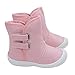Kuner Baby Girls PU Leather Faux Fleece Rubber Soles Outdoor Warm Snow Boots (14.5cm(18-24months), Pink)