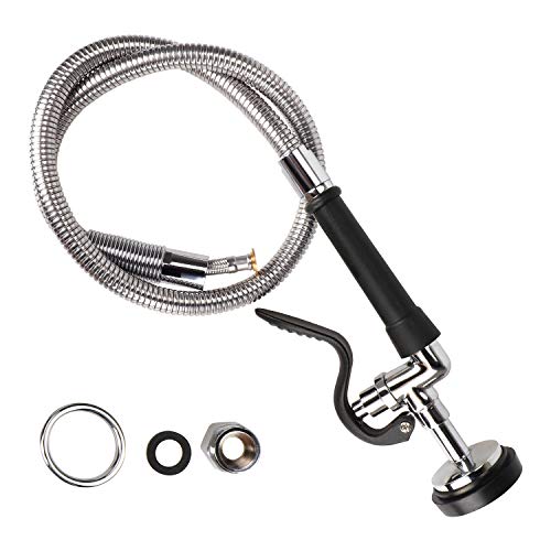 KWODE Replacement Pre-Rinse Hose 44 inch Water Pipe with Sprayer Valve for Commercial Faucet - Thumbnail 5