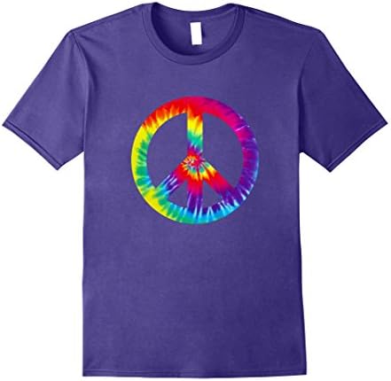 Mens Peace Sign T Shirt 60s 70s Hippy Costume Large Purple