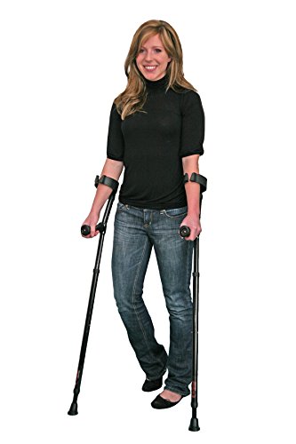 In-Motion Forearm Crutches with Spring Assist | Size Tall (4'9" - 6'3") | Glossy Black - Thumbnail 3