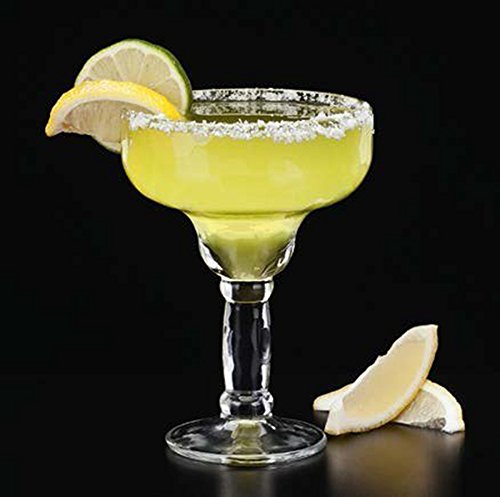 Margarita Glass 13.5oz. Set of 6 - Uniquely Shaped Margarita Glass Set for Women Thick Stems, An Elegant Appeal! Their Bold Sombrero-Inspired Shape Takes You South-of-the-Border., A Classic Choice