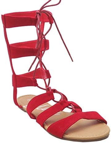 Blue Womens Gladiator Soudal Sandals In Red and SilverSoudal Bright Red Size 7.5