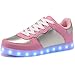 HengVanTong USB Charging 11 Colors LED Shoes, Light Up Flashing Fashion Sneakers for Mens & Womens, Pink 37