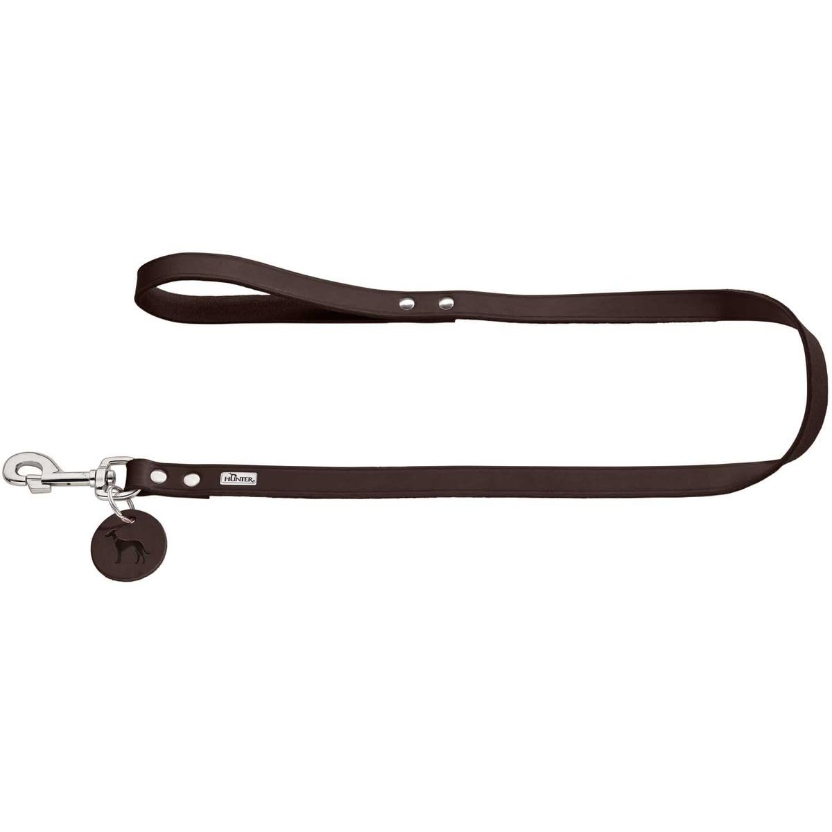 HUNTER Leash, 16/100 Soft genuine cow leather, dark brown