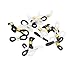 HUIHUIBAO 24 Pieces Eyeglass Chain Ends Adjustable Spring Rubber Ends Connectors for Eye Glasses Holder Necklace Chain, 20 x 5mm, Assorted Color