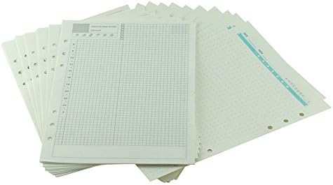 XIUJUAN Grid and Dotted Refill Pages for The Butterfly Girl A5 Notebook, Suitable for Bullet Journal, Diagram Drawing, Sketch Book and School Exercise, 8.27" x 5.91", White, 120 Sheets