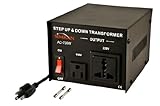 Simran AC-750 Voltage Power Converter Step up Down Transformer 110 Volt 220 Volt, 750 Watt, Black