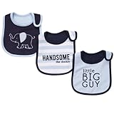 Carter's Baby Boys' 3-Pack Teething Bibs - Navy Elephant - One Size