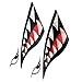 MonkeyJack 2 Pieces Shark Mouth Decals Sticker Fishing Boat Canoe Kayak Graphics Accessories - Waterproof and Durable