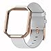 Henoda for Fitbit Blaze Bands Leather Small Strap Smart Fitness Watch Band Women Men (A White Band and Rose Gold Frame, Small)