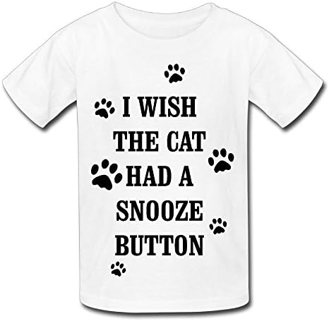 Cat Snooze BUTTONT-shirt Short Sleeves Kid's Fashion Round Neck T Shirt Printing For Juveniles
