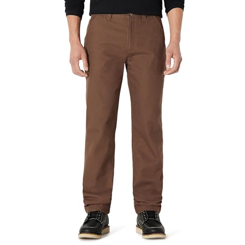 Amazon Basics Men's Regular Fit Duck Utility Workwear Pants, Chocolate, 34W x 34L at Amazon