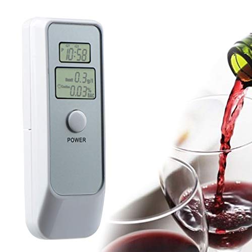 Four Portable Dual Screen Alcohol Breath Tester Breathalyzer Blowing Analyzer Detector LCD Display White