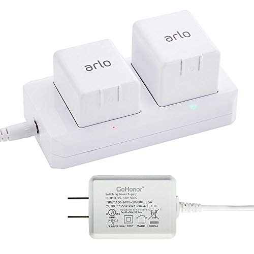 Charging Station for Arlo pro Batteries Dual Fast Arlo Charger for Arlo Pro & Arlo Pro 2 & Arlo Go & Arlo Security Light VMA4410 Fireproof Material Adapter Pass FCC & UL Certified