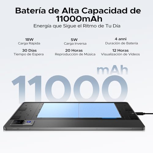DOOGEETab U13 Tablet 13 Pulgadas FHD+ 90Hz, Tablet Android 16 Batería 11000mAh,32GB+256GB/2TB, Procesador Octa-Core Tablets, Gemini AI/Widevine L1, 13MP/5G WiFi/Face ID/GPS/OTG