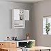 Yaheetech Bathroom Organizer Cupboard Wall Mounted Medicine Cabinet - Double Door Adjustable Shelves Hanging Bar, White