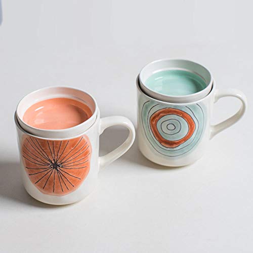 Teetassen,Kaffeebecher Kaffeetassen Keramik,Kreative Keramikbecher Mit Deckelbecher Kaffeetasse Süße Trinkbecher Home… – Bild 6
