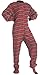 Red/Grey Plaid Flannel w/ Hearts Adult footie Footed Pajamas w/ Drop-seat