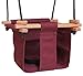 Baby KEA Swing, Burgandy Indoor or Outdoor Wood, Rope, Canvas Swing for Baby and Toddler 6-36 Months