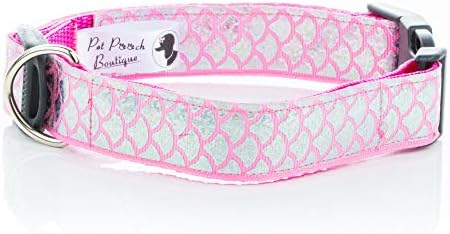 Pet Pooch Boutique Coral Pink Mermaid Dog Collar Small, S