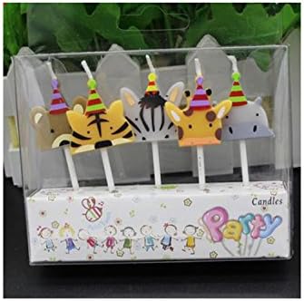 ADELEWAYS Cartoon Animal Party Candles Cake Cupcake Decoration Animals in Hats Set of 5 pcs