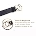 Gackoko Women Leather Belt for Dress & Jeans Fashion Soft Leather with Double O-Ring Buckle (L, BLACK)
