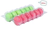 Backery Supply Plastic Clear Macaron Insert with Clip Closure Holds 12 Macarons (Case of 100 Sets)