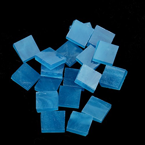 Jili Online 500 Pieces Square Glass Pieces Mosaic Tiles Tessera for Mosaic Making Craft Dark blue & Lake blue 10x10mm - Thumbnail 6