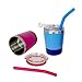 K KICHUZL Colorful Straw Cups with Lids, Pack of 2, Dual Colors Toddler Cup Set Stainless Steel Mugs with Lids and Straws (Rose/Blue)