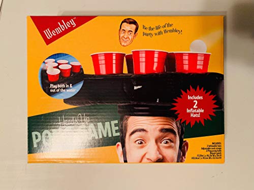 Wembley Heads Up Beer Pong Game 2 Inflatable Hats New in Box