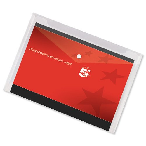 5 Star Envelope Wallet Polypropylene A3 Transparent [Pack of 5]