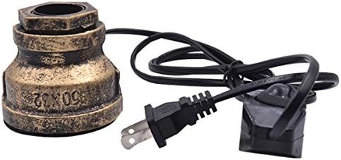 HESSION Vintage Industrial Table Pipe Lamp E26 Edsion Base with Dimmable Switch Steampuck Desk Lights Antique Decoration for Loft Coffee House Bar Gold-Patina