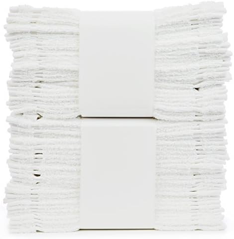 Mazaim Set Of 24 Eco-friendly Super Natural Cotton Extra Quality White Washcloth