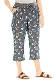 Women's Plus Size Convertible-Length Cotton Cargo Capri Pants