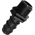 Barbed Hose Connector 3/4 inch PVC - SCH 40 3/4 Inch Barbed Insert x 3/4 Inch MNPT Male Pipe Thread PVC Adapter Fitting - PVC