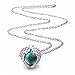 EUDORA Harmony Bola Angel Wing Heart Cage Musical Chime 18mm Pendant Necklace,30'' Seagreen