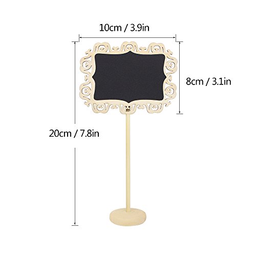 Meetory 10X Mini Rectangle Chalkboards Decorative Border with Stand for Message Board Signs, Weddings and Parties