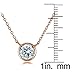 Hoops & Loops Rose Gold Flash Sterling Silver Bezel-Set Cubic Zirconia Round Solitare Necklace